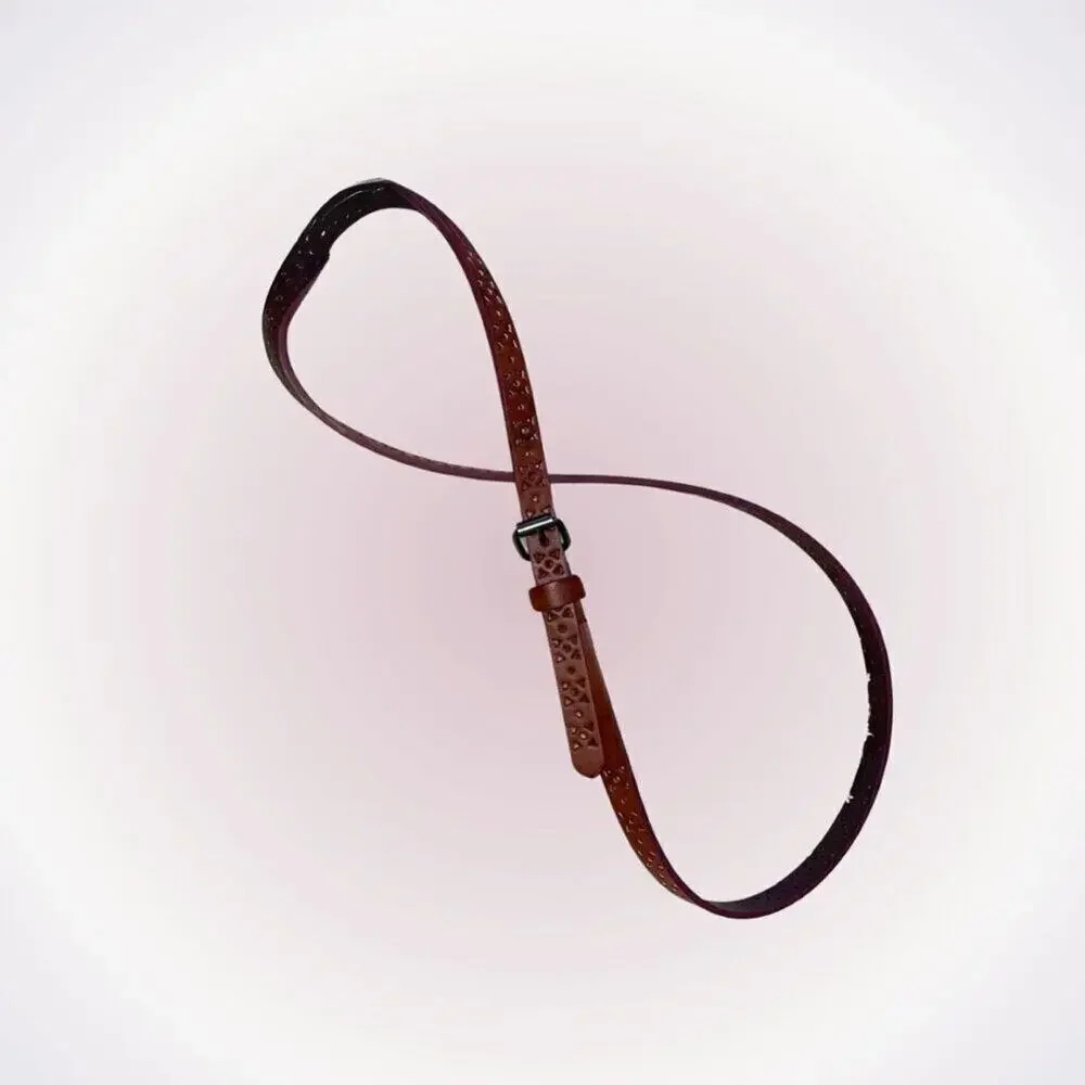 Target brown thin leather-feel belt | Sz OS